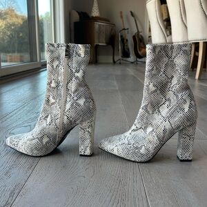 Azalea Wang Snake Skin Heeled Boots